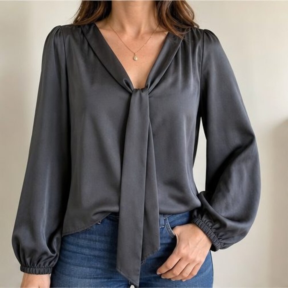Charcoal Smocked Top - Picture 2 of 6